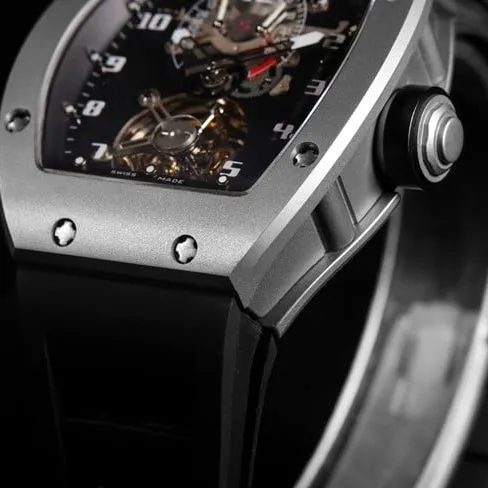 JB factory top-tier watch Richard Mille men's black dialrubber strapautomatic movementtourbillon watch detail shots