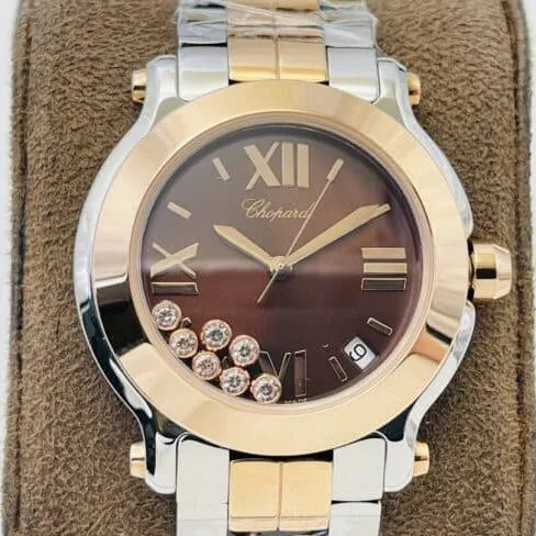 YF factory top-tier watch Chopard HAPPYDIAMONDS series indirect rose gold with diamond ladies watch movement picture