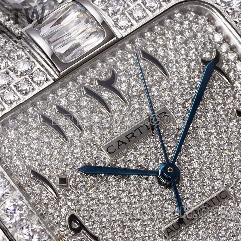 TW factory Cartier Santos top-tier Gypsophila steel bracelet model side live photo