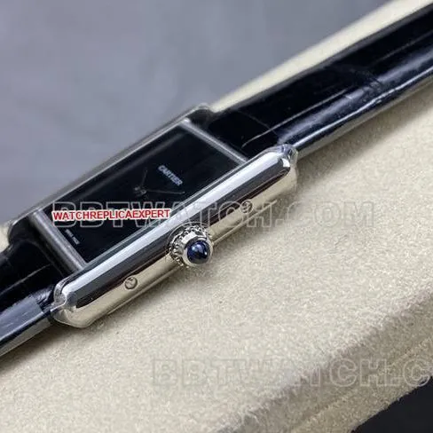 1:1replica watch DR factory Cartier tank black dialquartz black braceletclasplive photos