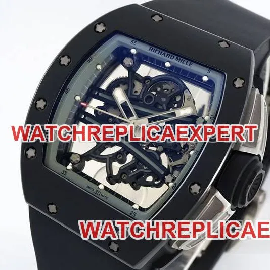 Richard Mille watch R factory hollow plate white rubber model RM061side live photo