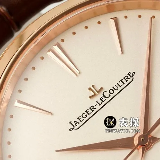 IM master Jaeger-LeCoultre1:1replica watch men's eggshell yellow plate rose goldleather strap model 1232510clasplive photos