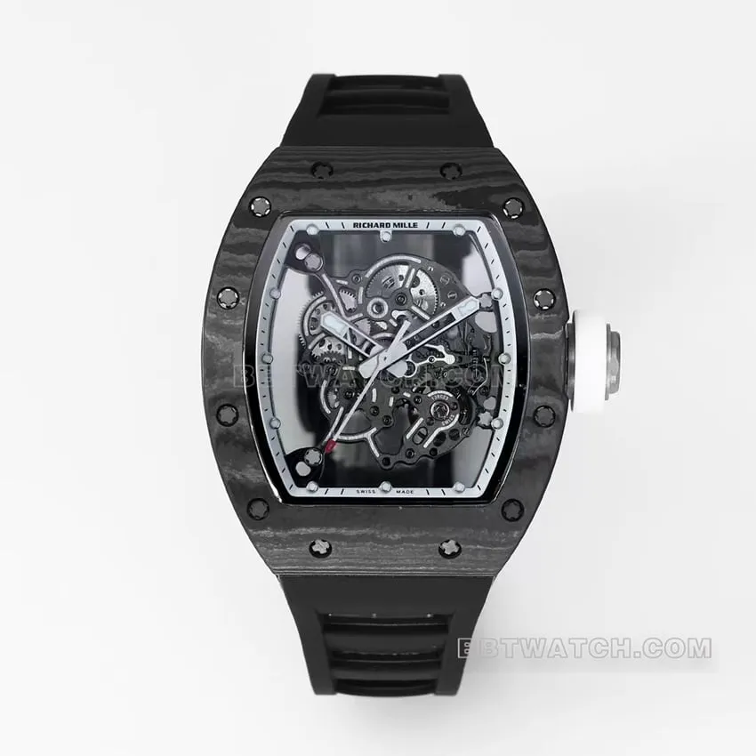 BBR factory Richard Mille men's hollow plate white inner ring RM055 carbon fiber braceletlive photos