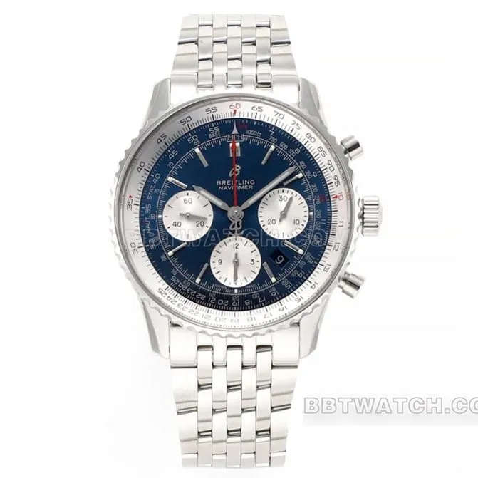 BLS factory Breitling aviation chronograph1:1super watch blue dialAB0127211C1A1caseback live photo