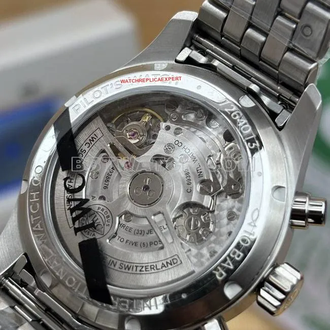 1:1replica watch APS factory pilot IWCblack dialchronograph41mmclasplive photos