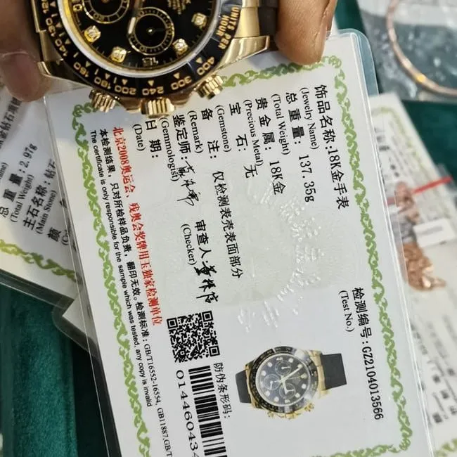 top-tier watch Rolex fully automatic movement men's black dialrubber strap watch back cover picture