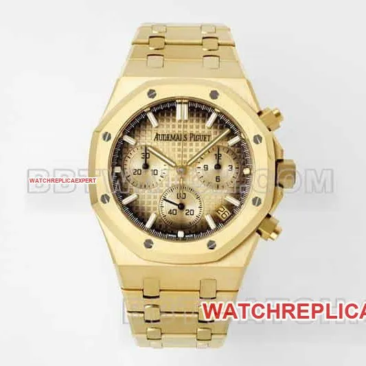 APS factory Audemars PiguetRoyal Oak1:1super smoked gold plate chronograph26240braceletlive photos