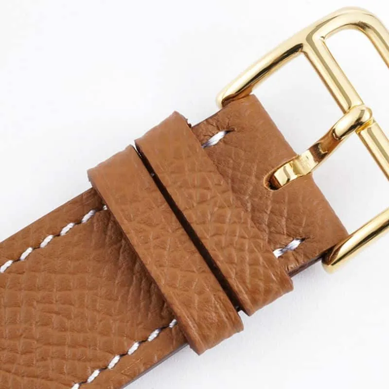 Hermès ladies' watchtop-tierhigh-quality replicaHeureH series quartz square fashion watch khaki braceletrose gold plate side view