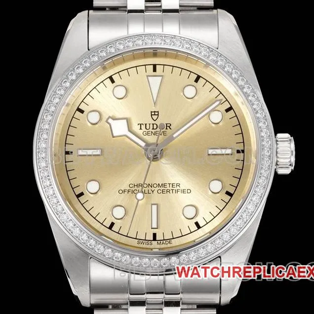 Tudor watch V9 Factory Biwan gold plate 41mm Swarovski diamond circle mechanical steel bracelet front live photo