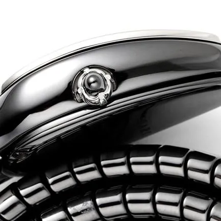 BV factory top-tier watch Bvlgari women's black dial black ceramicbraceletquartz watch leather strap picture