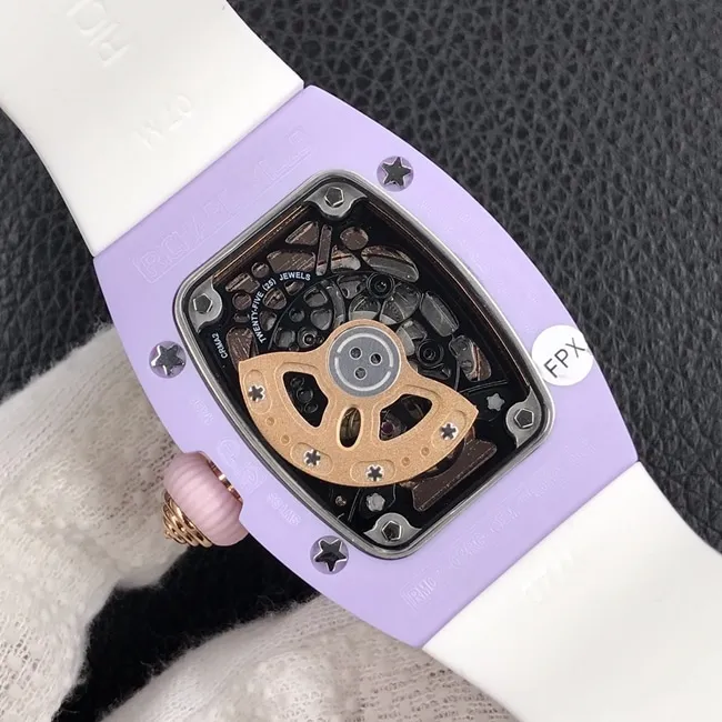 top-tier watch Richard Mille women's popular bon bon series rubber strap watch side view