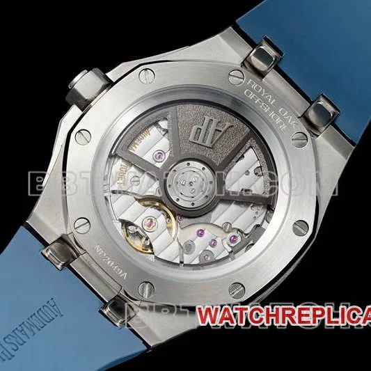 Audemars Piguet Watch APP Factory Royal Oak Offshore Smoked Blue Dial Mechanical Rubber Model 15605side live photo