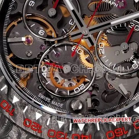 top-tier watch TWF factory Rolex Daytona carbon fiber modified custom red side live photo