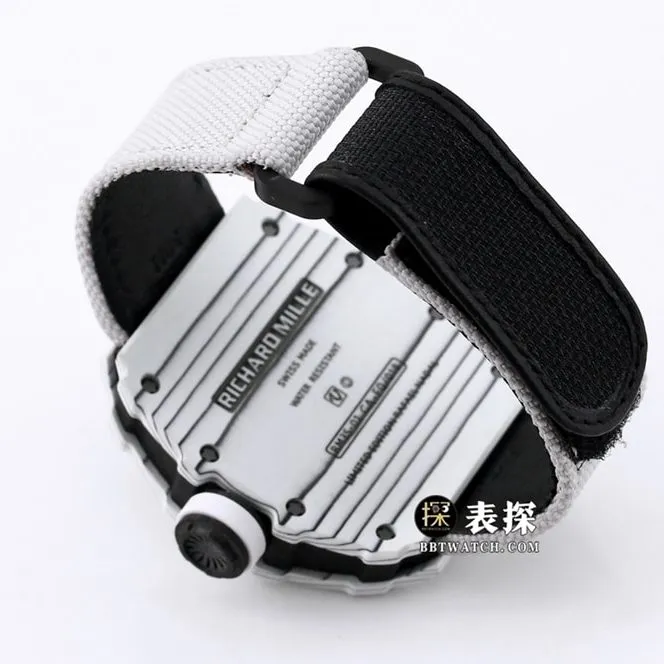 BBRRM 35-01Richard Mille1:1replica watch men's black dial gray Velcro bracelet side live photo
