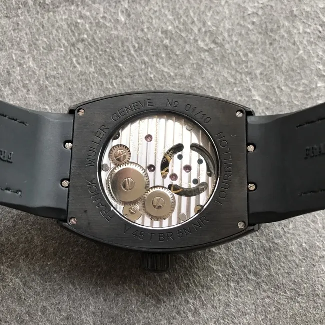 Top-tier watch Frank Muller men's nylon strap Pioneer series V45 his tourbillon mechanical watch side view