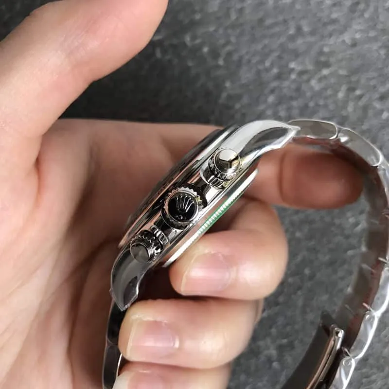 Rolextop-tierhigh-quality watch white goldDaytona series meteorite face men's mechanical steel bracelet watch clasp picture