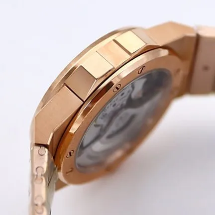 top-tier replicaChopardsuper watch men's blue dial gold steel braceletautomatic movementALPINE EAGLE series 41mm watch clasp picture