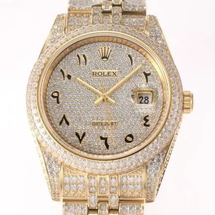 TW factory top-tier replicaRolex men's white dial gold band Datejust series 18k automatic movement watch back cover picture