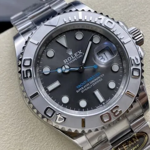 Top- C Factory Rolex Yacht-Master series black dial 3235 movement 904 stainless steel watch side view
