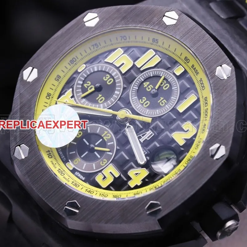 JF Audemars Piguet 26176FO Carbon Fiber 42mm Diameter 3126 Movement Men's Watch Review Front View