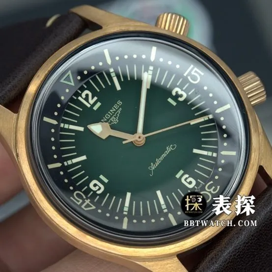 OS factory Longines classic replicasuper watch men's green dialleather strap model pictures and prices overall live photos