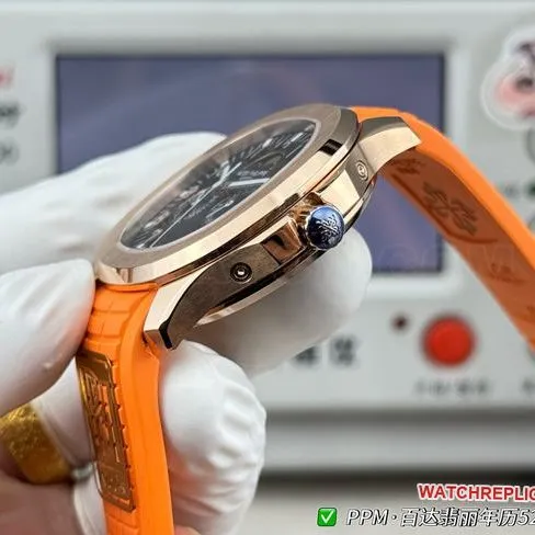 1:1replica watch Patek PhilippePPM factory Aquanaut dark brown dial 5261 weight live photos