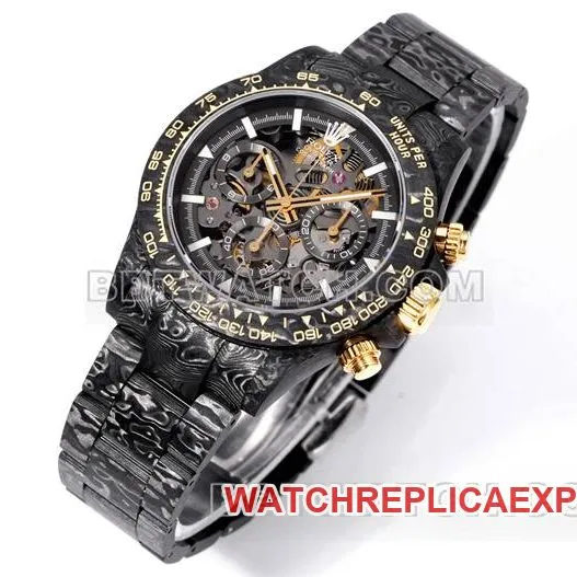 collectible watches Ditonner TWF factory Rolex carbon fiber gold 4802 movement front actual photo