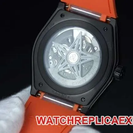 Zenith top-tier watch DEFY men's gray plate hollow mechanical titanium alloy rubber bracelet mechanical watch clasp picture