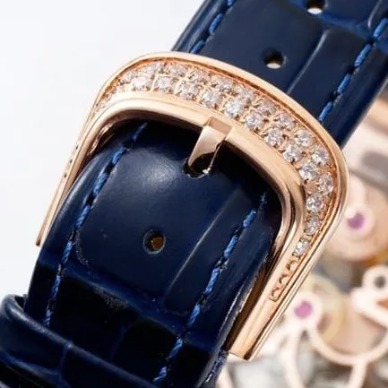 ABF factory top-tier Frank Muller watch men's blue dial blue belt manual winding leather strap side view