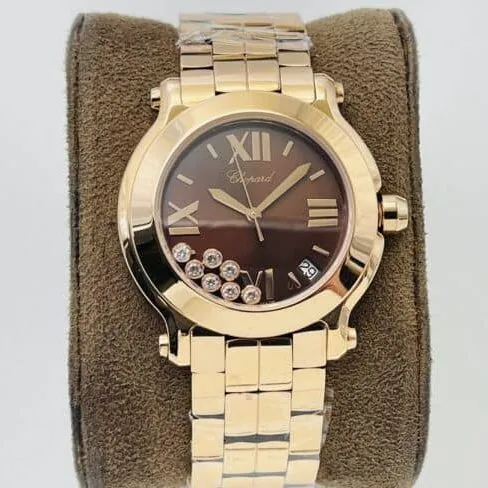 YF factory top-tier watch ChopardHAPPY DIAMONDS series 18k gold ladies watch clasp picture