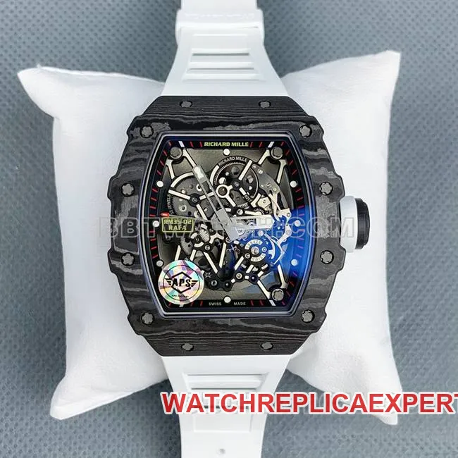 collectible watch APS factory Richard Mille carbon fiber red circle RM35-02movementlive photos
