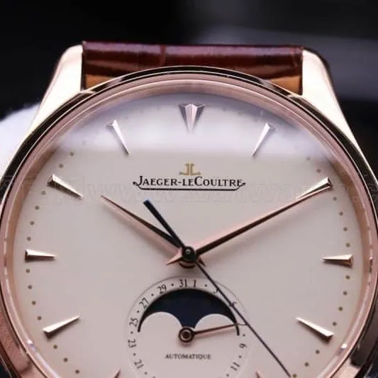 Jaeger-LeCoultre Master Series Moon Phase Ultra-Thin Men's Watch Rose Gold Watch Review Front View