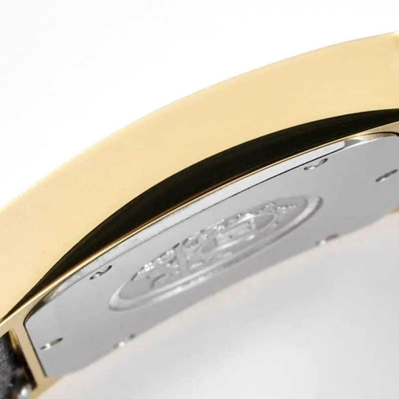 Hermès top-tiersuper cloneladies' watchHeureH series ladies quartz square fashion watch black leather white dial side view