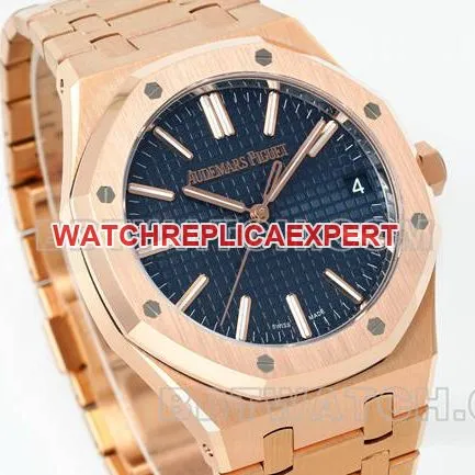 collectible watch DDF factory Audemars PiguetRoyal Oakblue dialrose gold4302 mechanical 15510braceletlive photos