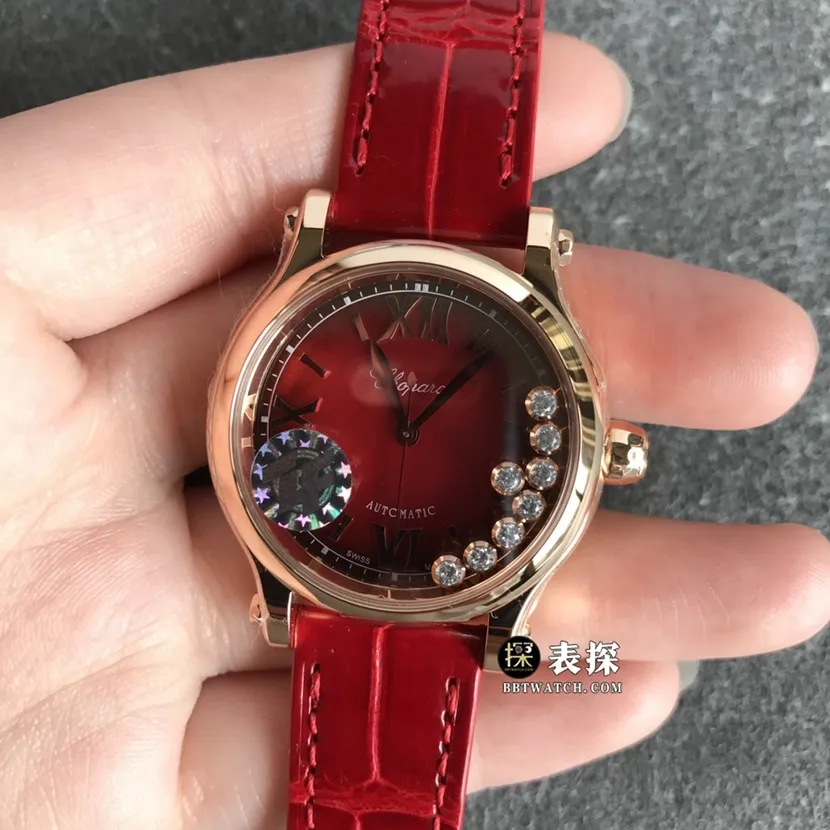 ZF FactoryChopard ladies top-tier watch red dial leather strap model pictures and prices clasplive photos