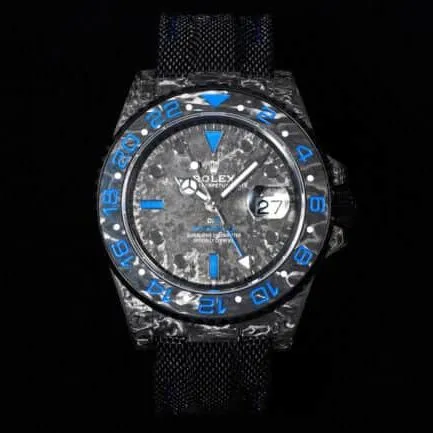 Top-tier replicaVS Factory new product RolexGMT-Master pattern carbon pattern men's watch back cover picture