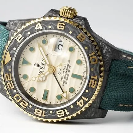 top-tier Rolex watch GMT-Master type men's white dial green strap full automatic movement watch watch buckle picture