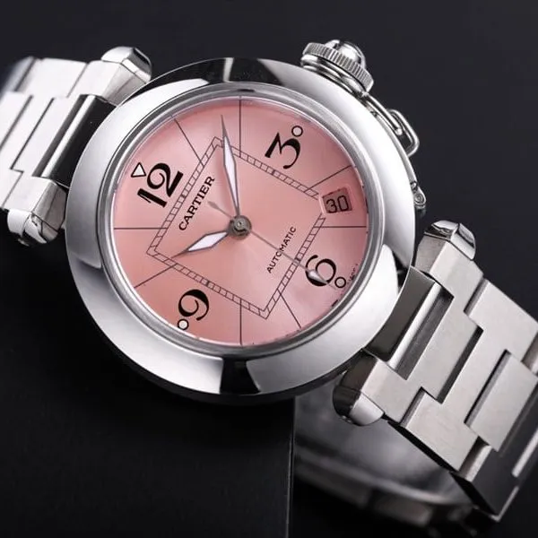 V9 FactoryCartierhigh-quality watch Pasha series W31074M7ladies' watch mechanical pink dialdetail shots