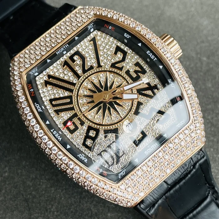 top-tier watch Frank Muller men's gold plate V45 SC DT series full automatic movement watch side view