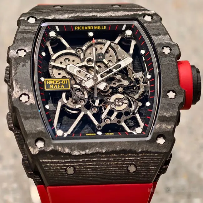 1:1replica watch Richard Mille hollow dialRM35-01side live photo