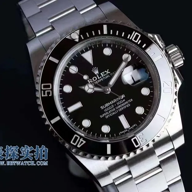 AR factory Rolex Black Submariner V5 version no color difference top-tier table 6 o'clock details