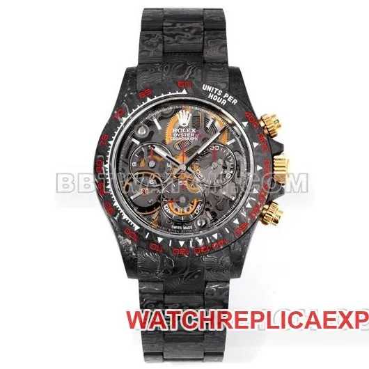 top-tier watch TWF factory Rolex Daytona carbon fiber modified custom red side live photo