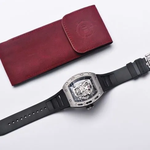 JB factory top-tier watch Richard Mille men's white dial black rubber strap genuine tourbillon mechanical watch front view