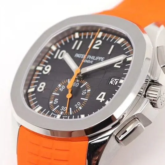 OM Factorytop-tier replicaPatek Philippe grenade chronograph watch new 5968A-001 integrated movement watch orange movement picture