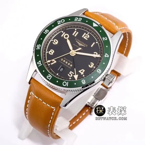Sports Longines1:1replica watch men's carbon black leather strap model L3.812.4.63.2clasplive photos