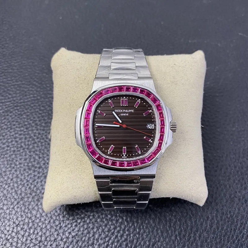 Patek Philippe Sports Elegant Series 5711/112p Ruby Model Modified Front View