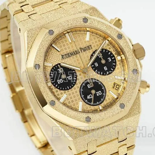 APS factory Audemars PiguetRoyal Oaktop-tier gold plate chronograph frost gold 26240side live photo