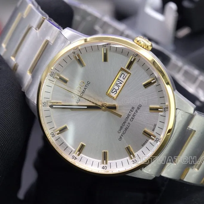 TW Mido top-tier helmsman series gold double calendar men's mechanical watch 2836