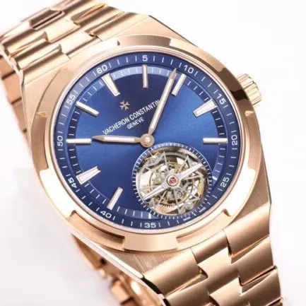 top-tiersuper cloneBBRVacheron Constantinrose goldblue dial tourbillon side view