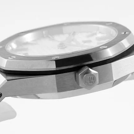 8F factory Audemars Piguet watch women's white dialsteel braceletautomatic movement watch 34mm Royal Oak series watch side view